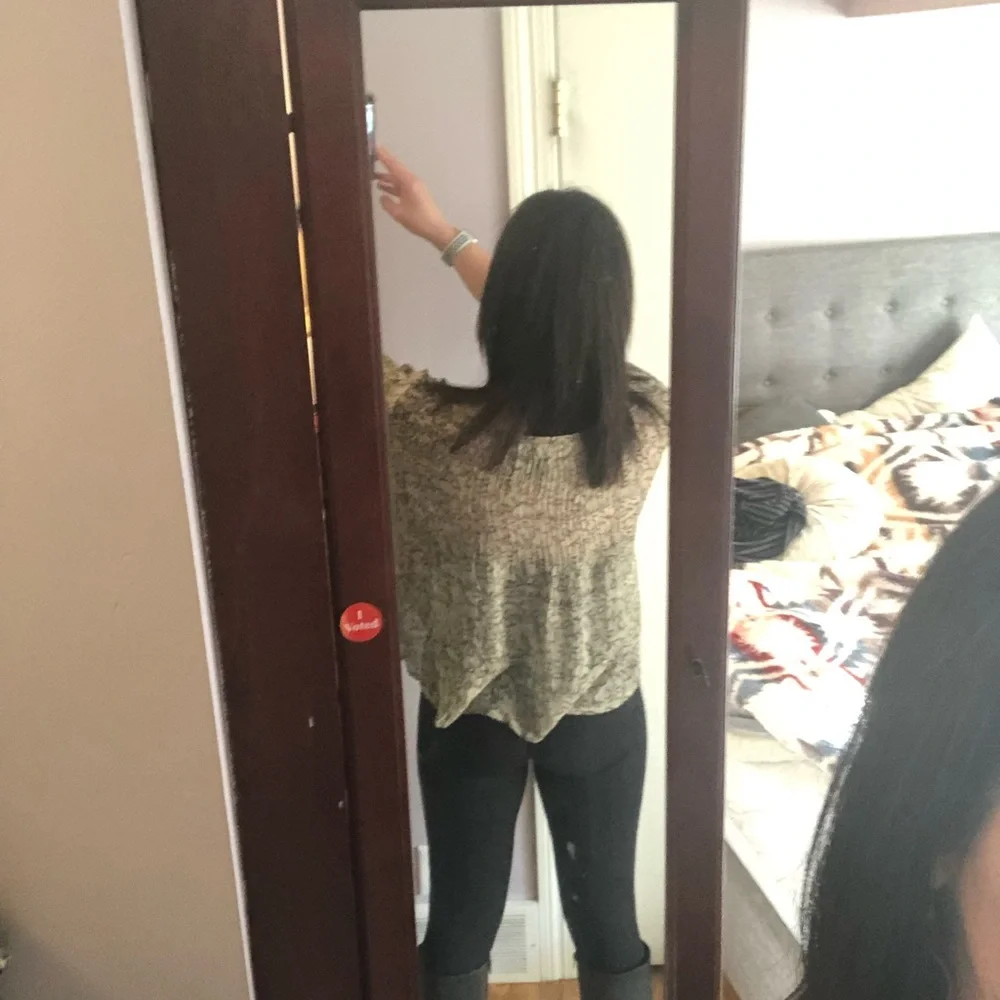 Kantha Bae floral pin tuck.      Floral Beige Blouse - Picture 4 of 5
